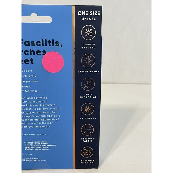Copper Compression Arch Supports Plantar Fasciitis Foot Relief – New in Box - Picture 4 of 6